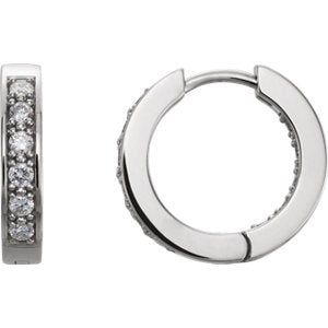 Platinum Diamond Inside-Outside Earrings (1/2 Ctw, Color G-H, Clarity SI2-SI3)