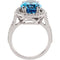 7.50 Ct Swiss Blue Topaz and 1/2 Ctw Diamond Ring in 14k White Gold, (GH, I1, .50 Ctw), Size 7