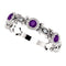 Amethyst and Diamond Vintage-Style Ring, Rhodium-Plated 14k White Gold, Size 6.5