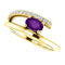 Amethyst and Diamond Bypass Ring, 14k Yellow Gold (.125 Ctw, G-H Color, I1 Clarity)