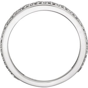 Beaded Design 4.4mm Stacking Band, Rhodium-Plated 14k White Gold
