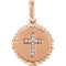 Diamond Cross Rope Pendant, 14k Rose Gold (.05 Ctw, Color G-H, Clarity I1)