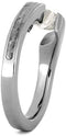 The Men's Jewelry Store (Unisex Jewelry) Diamond, Gibeon Meteorite 7mm Comfort-Fit Titanium Bypass Engagement Ring (.47 Ct, Color G, Clarity SI1)