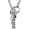 Rope-Trim Sideways Cross Necklace, Rhodium-Plated 14k White Gold, 16.5" (8.65x16MM)