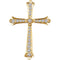 Diamond Fleur-de-Lis Cross 14k Yellow Gold Pendant (1 Ctw, H+ Color, I1 Clarity)