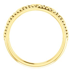 Stackable Beaded Heart Comfort-Fit Ring, 14k Yellow Gold