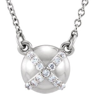 13-Stone Diamond Platinum Pendant Necklace, 18" (.07 Cttw)