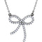 Diamond Bow Platinum Pendant Necklace, 16.5" (1/4 Cttw)