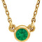 Chatham Created Emerald 14k Yellow Gold Pendant Necklace, 16"