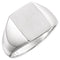 Men's Brushed Signet Ring, Rhodium-Plated 14k White Gold (15x12mm)