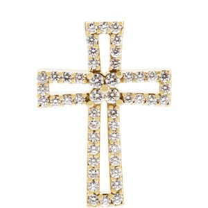 Diamond Cross 14k Yellow Gold Pendant