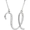 Diamond Initial Letter 'U' Rhodium-Plated 14k White Gold Pendant Necklace, 17" (GH, I1, 1/8 Ctw)