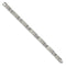 Men's Brushed and Polished Stainless Steel CZ Link Bracelet, 7.75"