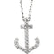 Rhodium-Plate 14k White Gold Diamond Anchor Necklace, 16" (.11 Ctw, GH Color, I1 Clarity)