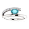 Blue Zircon and Diamond Bypass Ring, Sterling Silver (.125 Ctw, G-H Color, I1 Clarity)