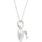 Sterling Silver Diamond Heart Lock and Key Necklace, 18"