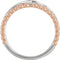 Negative Space Beaded 'V' Ring, Rhodium-Plated 14k White and Rose Gold