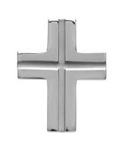 Inlay Greek Cross Rhodium-Plated 14k White Gold Pendant (26.50X20.50 MM)