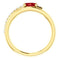 Ruby and Diamond Bypass Ring, 14k Yellow Gold (.125 Ctw, G-H Color, I1 Clarity), Size 7.5