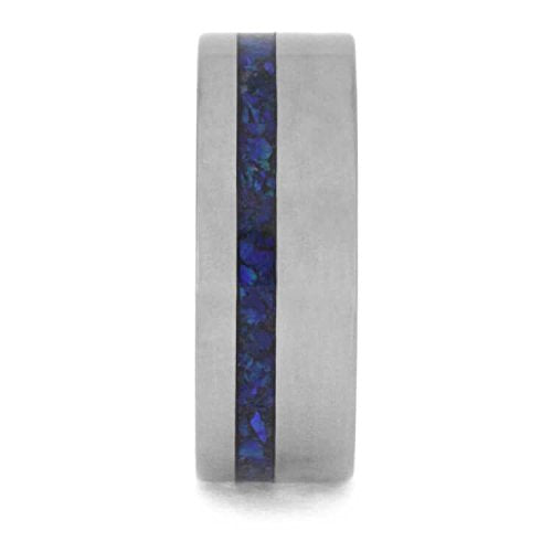 Crushed Synthetic Opal with Matte Titanium 8mm Comfort-Fit Band