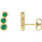 Emerald Three-Stone Ear Climbers, 14k Yellow Gold