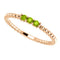 Peridot Beaded Ring, 14k Rose Gold, Size 6