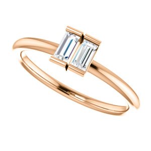 Diamond Two-Stone Ring, 14k Rose Gold, Size 7 (.25 Ctw, G-H Color,I1 Clarity)