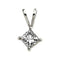 14k White Gold Princess-Cut Diamond Solitaire Pendant