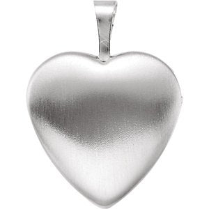 Petite Enameled Dove and Cross Heart Sterling Silver Locket (15.80X16.00 MM)