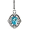 Oval Swiss Blue Topaz Victorian Style Pendant, Sterling Silver