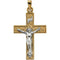 Two-Tone Thorn Crucifix 14k Yellow and White Gold Pendant(29X20MM)