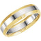 14k Yellow and White Gold 6mm Bevel Edged Comfort-Fit Band