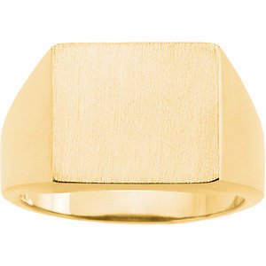 Mens 10k Yellow Gold Flat Signet Ring