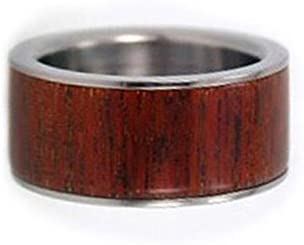 Peruvian Ipe Wood 10mm Comfort-Fit Titanium Band, Size 6