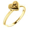 Heart with Cross 14k Yellow Gold Slim Profile Ring