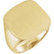 Men's Closed Back Square Signet Ring, 18k Yellow Gold (20mm)