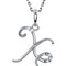 5-Stone Diamond Letter 'X' Initial Sterling Silver Pendant Necklace, 18" (.03 Cttw, GH, I2)