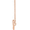 Fancy Angel Wing Necklace in 14k Rose Gold, 16-18"