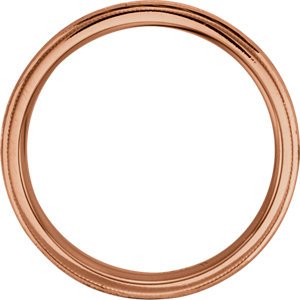 Swiss-Cut Chevron Comfort Fit 6mm Milgrain 14k Rose Gold Band