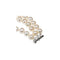 White Freshwater Cultured Pearl Triple Strand Sterling Silver Bracelet, 7.25" (8.0-9.0 MM)