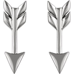 Satin-Finish Arrow Earrings, Rhodium-Plated Sterling Silver