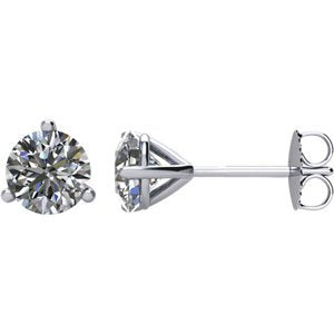 Diamond Stud Earrings, Rhodium Plated 14k White Gold (.25 Cttw, Color GH, Clarity I1)