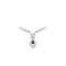 14k White Gold Blue Sapphire and Diamond Necklace