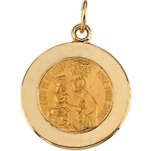 14k Yellow Gold Round St. Anne de Beau Pre Medal (15 MM)