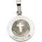 14k White Gold Confirmation Medal with Cross (12 MM)