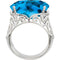 Swiss Blue Topaz Ring, Sterling Silver Filigree (18.4 Cttw), Size 10