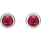 Chatham Created Ruby Stud Earrings, Rhodium-Plated 14k White Gold