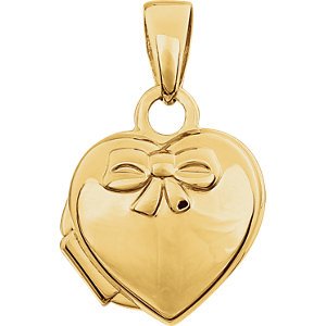 Petite 14k Yellow Gold Heart Locket Pendant