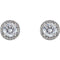 Platinum Diamond Halo-Style Earrings (4.6MM) (1 Ctw, G-H Color, I1 Clarity)