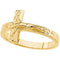 10K Yellow Gold Ladies Crucifix Chastity Ring, Size 8